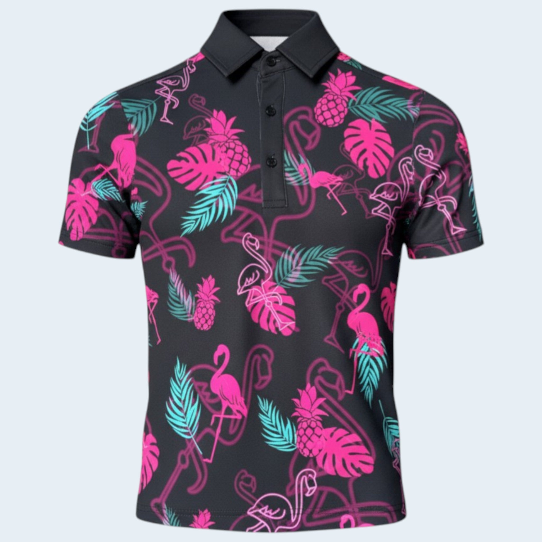 Electric Flamingo Mens Polo